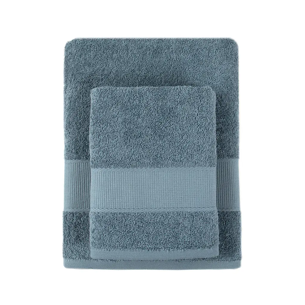 Рушник махровий Lotus Home - Dena navy сіро-синій 50x90 - фото 2