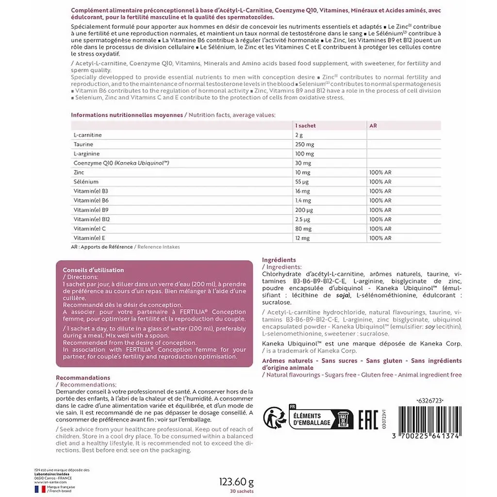 Комплекс Ineldea Fertilia Conception Homme Мужская фертильность 30 саше - фото 2