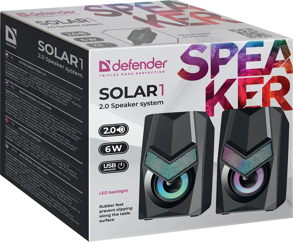 Акустична система 2.0 Defender Solar 1 6Вт RGB USB - фото 6