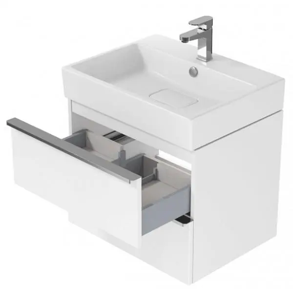 Тумба для ванної кімнати Cersanit Virgo 60 см Білий/Чорний S522-018 30412 - фото 3