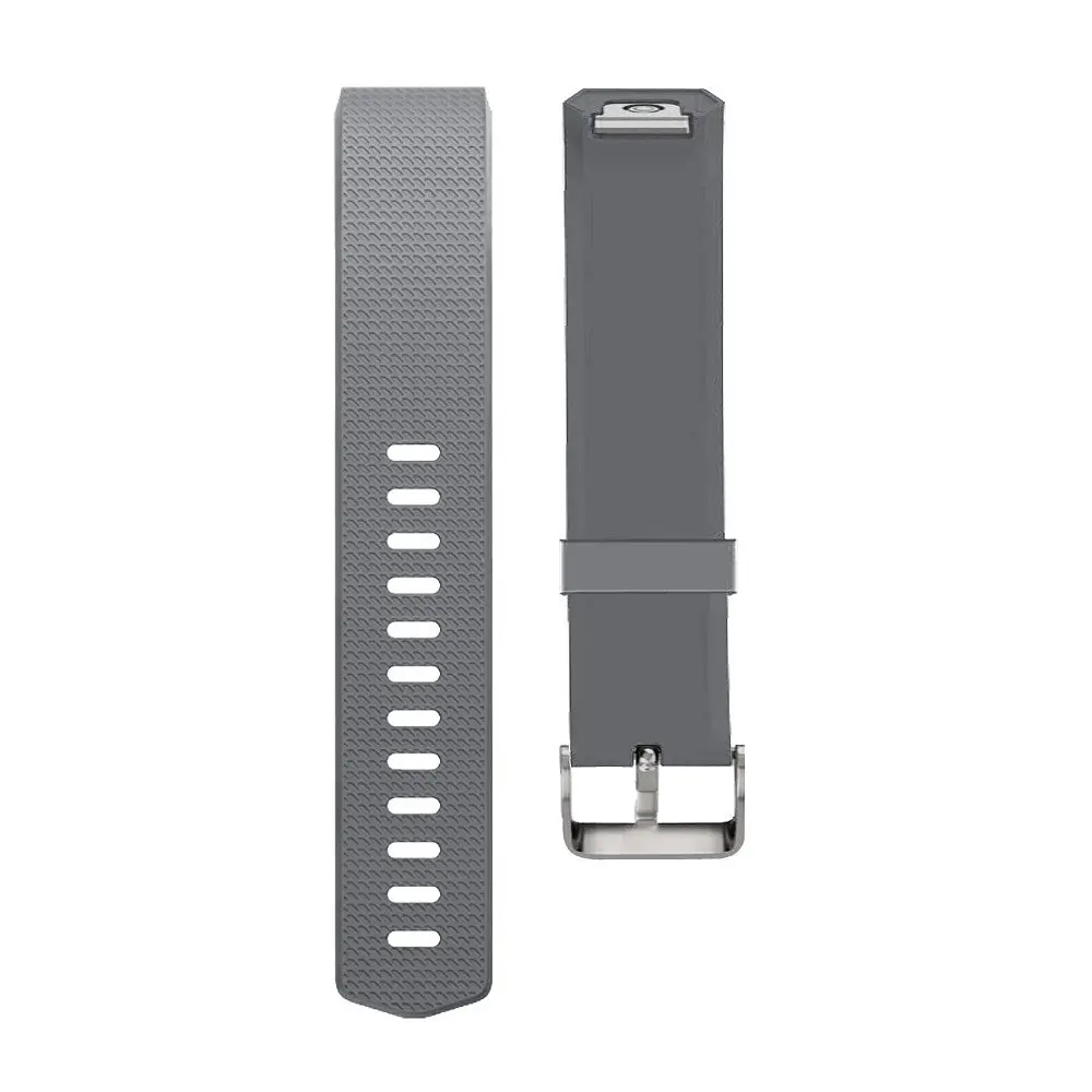 Силіконовий ремінець для фітнес браслета Fitbit Charge 2 Grey L - фото 5