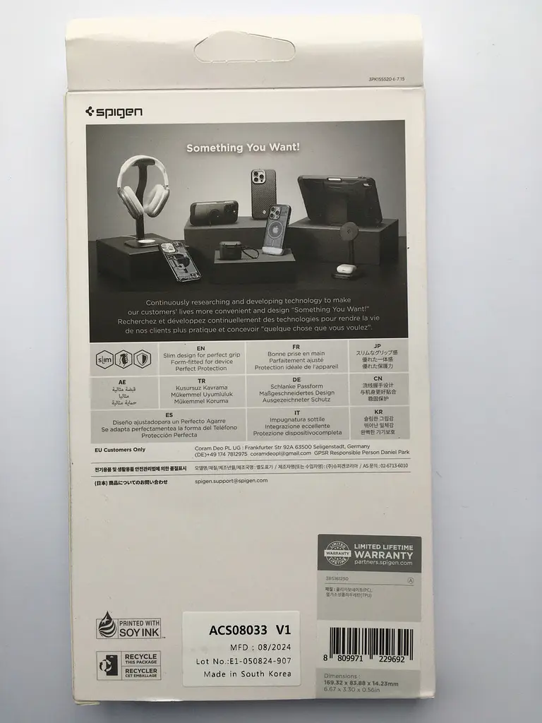 Оригінальний протиударний чохол для iPhone 16 Pro Max Spigen Slim Armor MagSafe Gunmetal ACS08033 з підставкою (MagFit) - фото 5