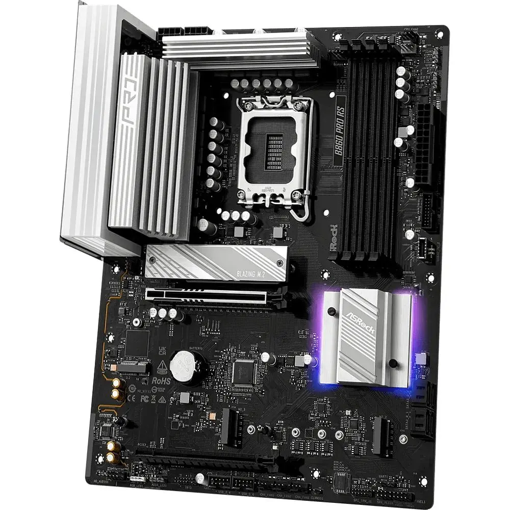 Материнська плата AsRock B860 Pro RS (1851/B860, 4xDDR5, 2xPCIex16, HDMI/DP, 4xSATA, 3xM.2, 2.5Glan, 7.1ch, ATX) - фото 3