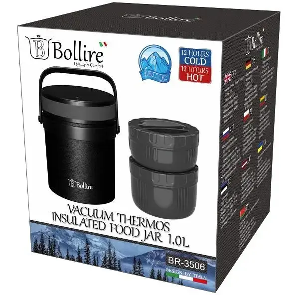Термос Bollire BR-3506 харчовий 1 л чорний (BR-3506) - фото 2