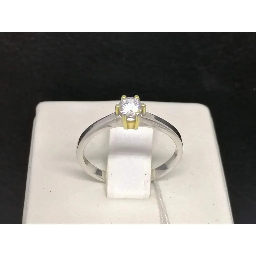 Золотое кольцо Столичная Ювелирная Фабрика с фианитом. 140627БЖ 16,5 - фото 3