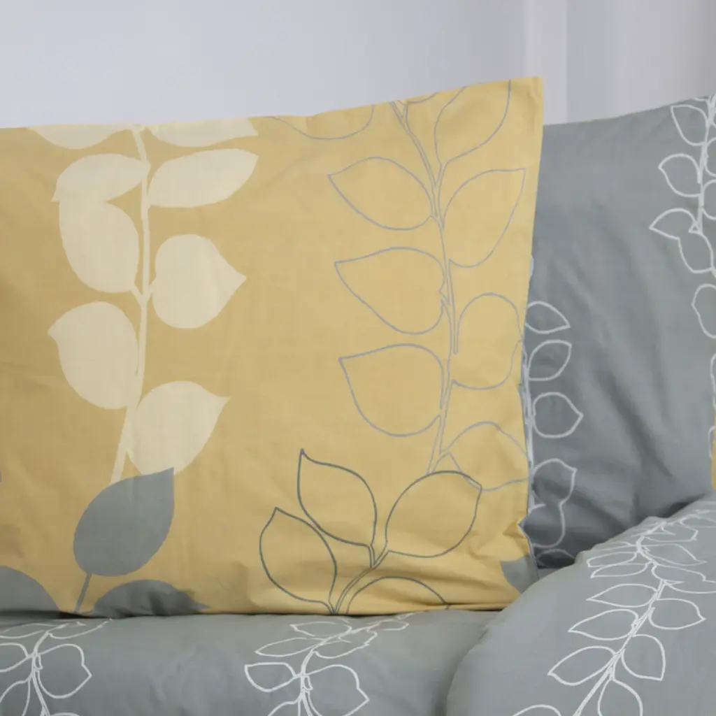 Комплект постільної білизни ТЕП Soft Dreams Grey Leaf євро бежевий сірий - фото 5