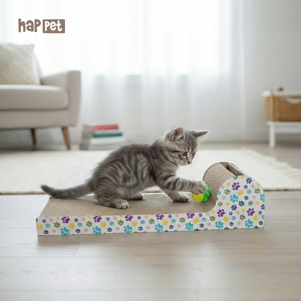 Happet Картонна кігтеточка "MUFASA"+Котяча м'ята, 53x24x13 cм (DK04) - фото 4