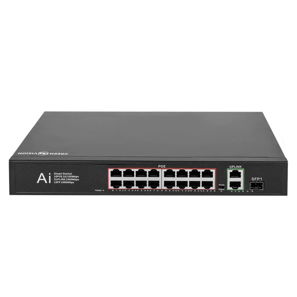 Комутатор мережевий POE GV-010-D-16+2 PG+1 SFP - фото 2