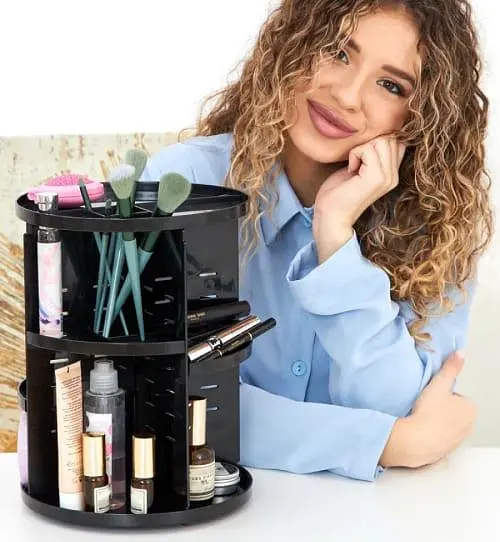 Органайзер для косметики Cosmetic Box 360 + Дзеркало з LED-підсвіткою - фото 5