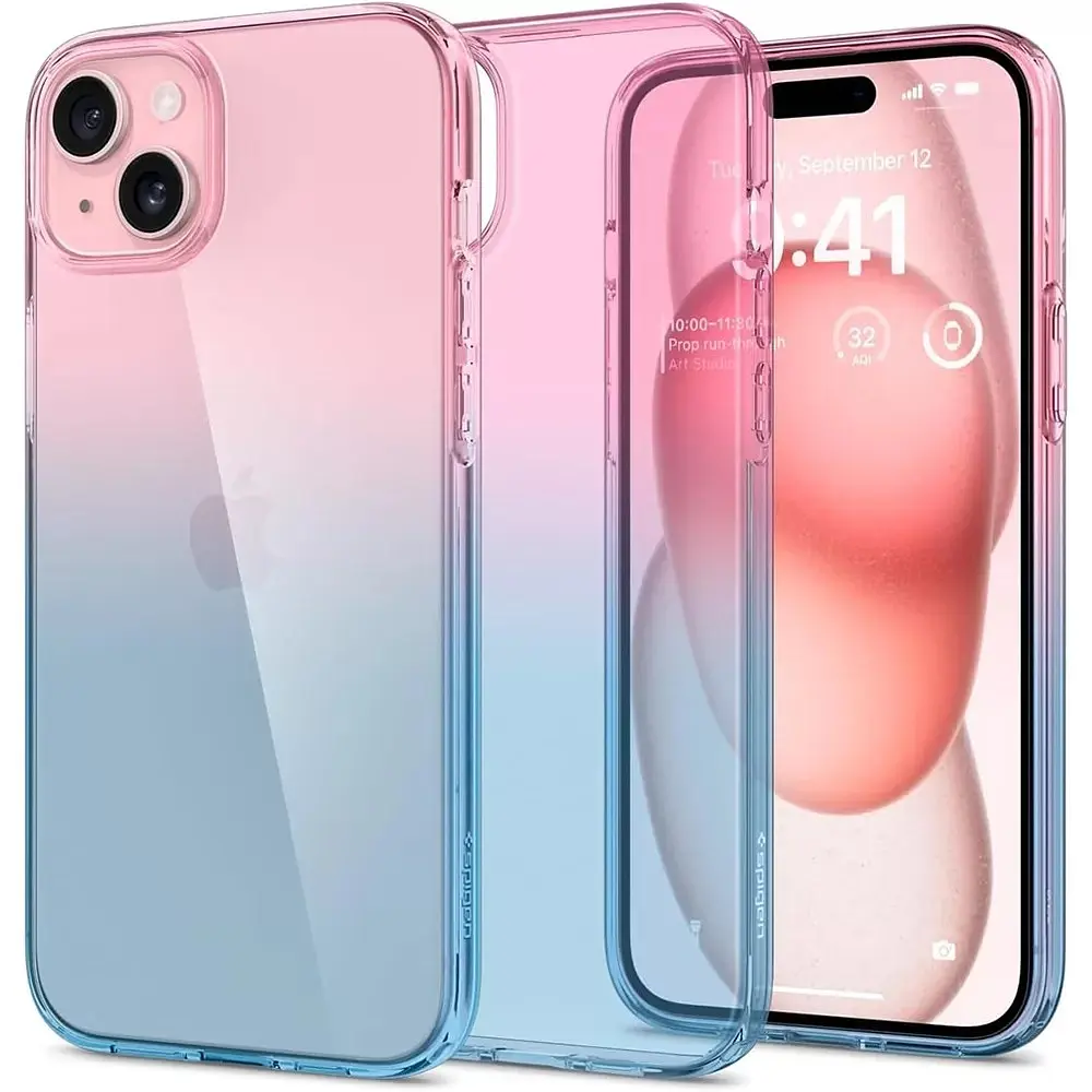 Оригінальний чохол Spigen Liquid Crystal Flex для iPhone 15 (6.1") Gradation Pink ACS06787 - фото 2