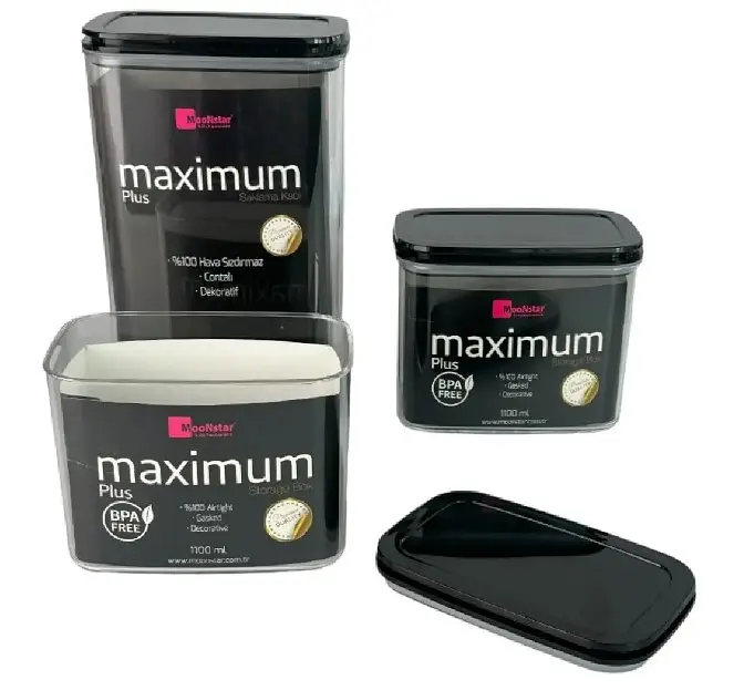 Набір акрилових контейнерів Motek Max Plus 3 шт з кришкою (1,1 л + 2,25 л + 1,1 л) (MAXP-SET 2) - фото 5