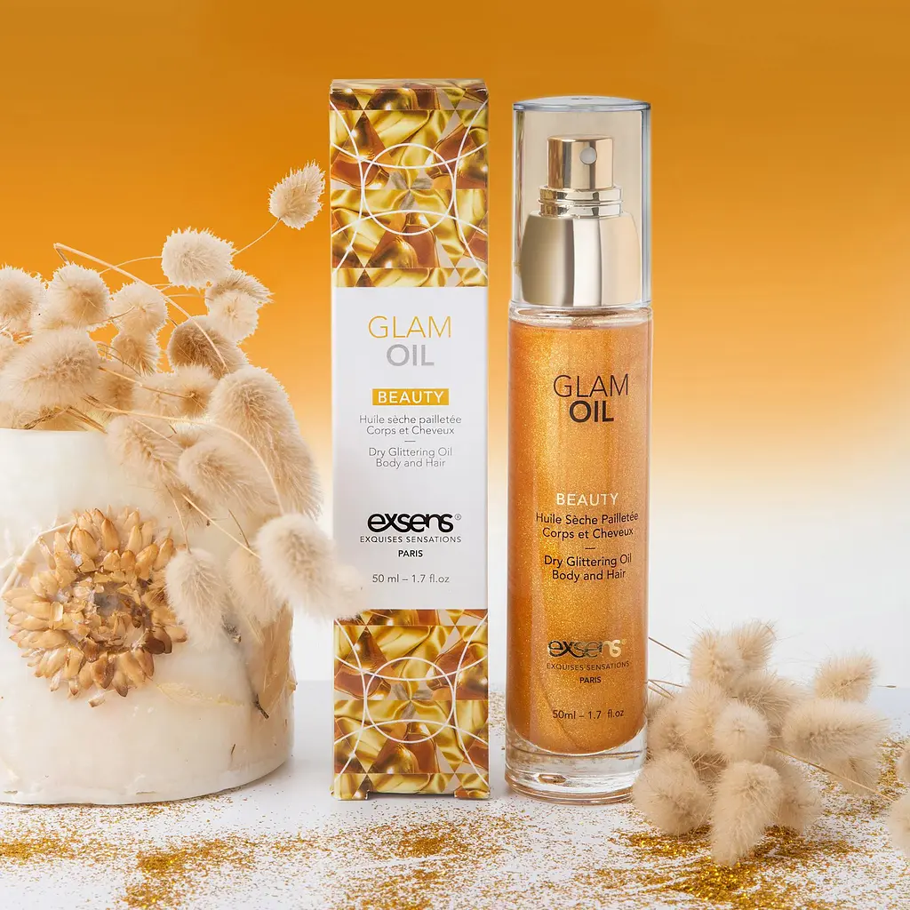 Суха олія для тіла та волосся Exsens Glam Oil з шимером 50 мл - фото 2