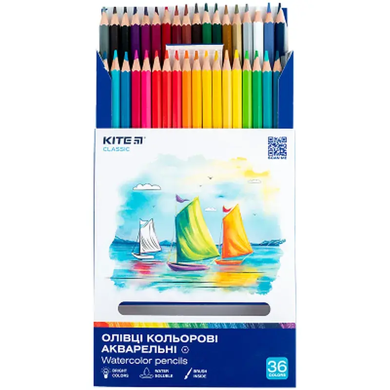 Олівці кольорові Kite Classic акварельні, 36 кольорів (K-1052) - фото 4