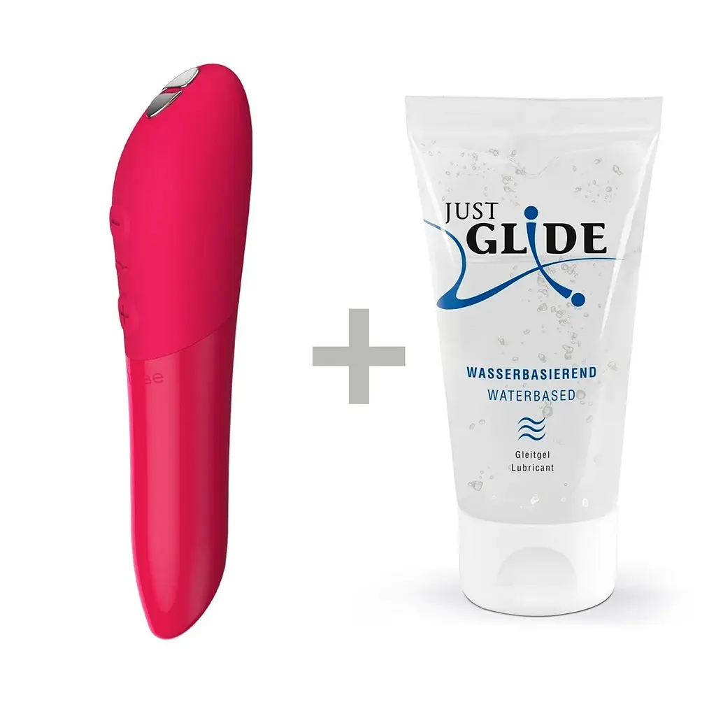 Лубрикант We-Vibe Tango X + 50 мл - потужний міні-вібратор, 10х2.3 см, рожевий