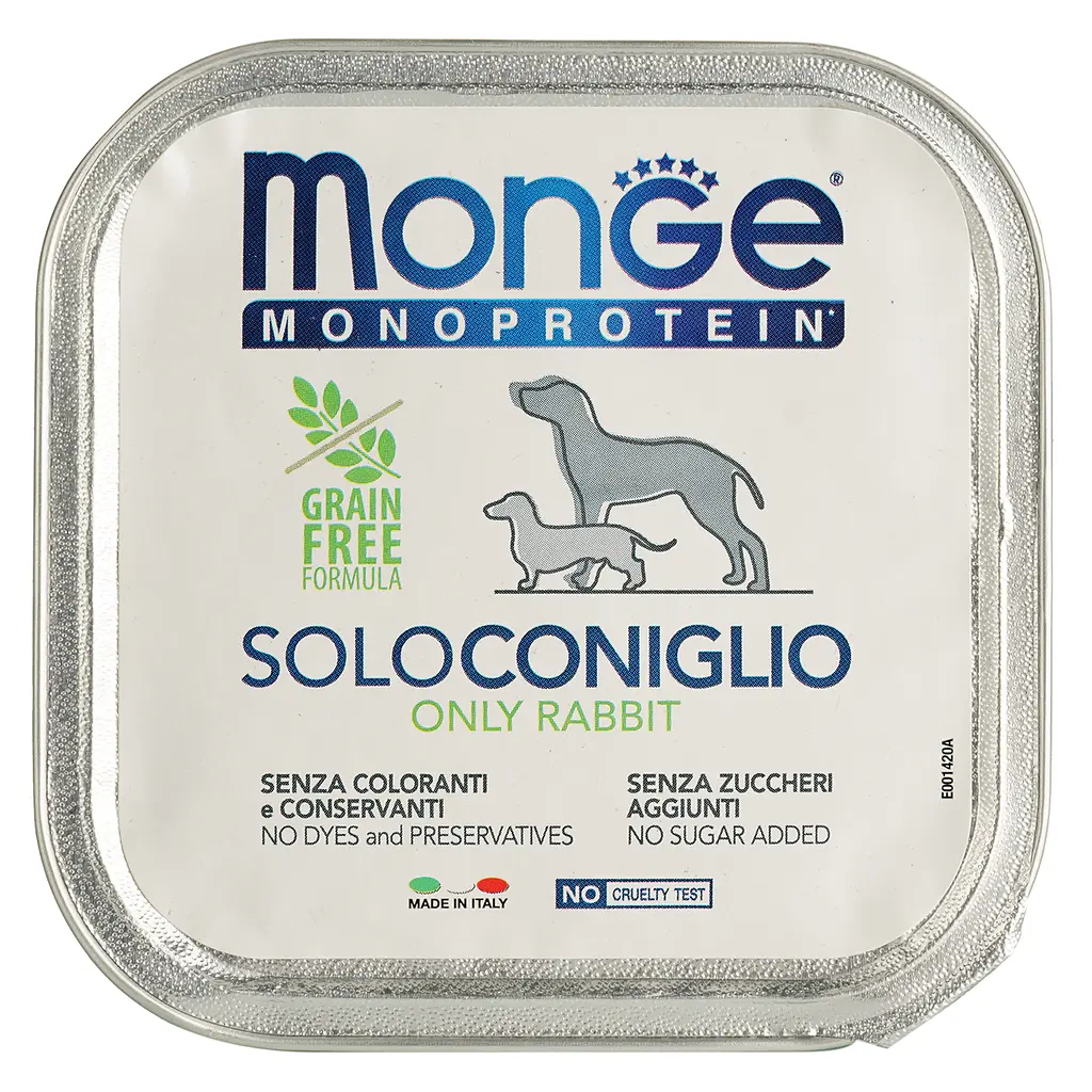 Вологий корм Monge Dog Solo, для дорослих собак, 100% кролик, 150 г - фото 2