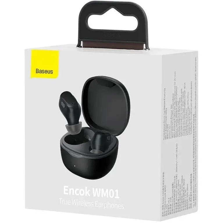 Наушники беспроводные TWS Baseus Encok WM01 (NGTW240001) черные - фото 8