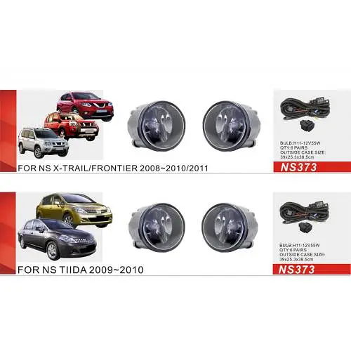 Фари дод. модель Nissan Tiida 2009-10/Murano 2009-12/X-Trail 2008-10/NS-373/H11-12v55W/ел.проводка