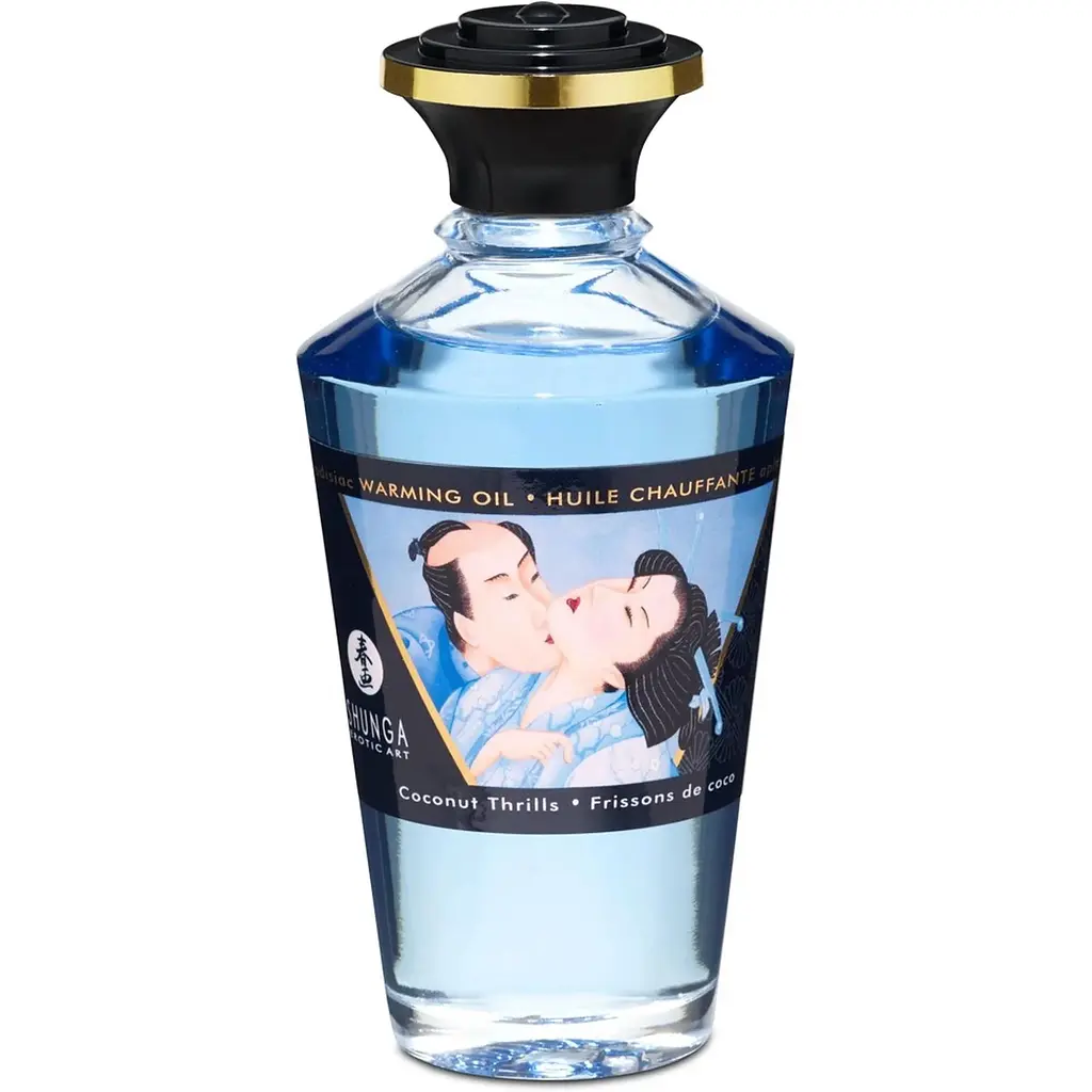 Зігрівальна масажна олія Shunga Aphrodisiac кокос, 100 мл - фото 3