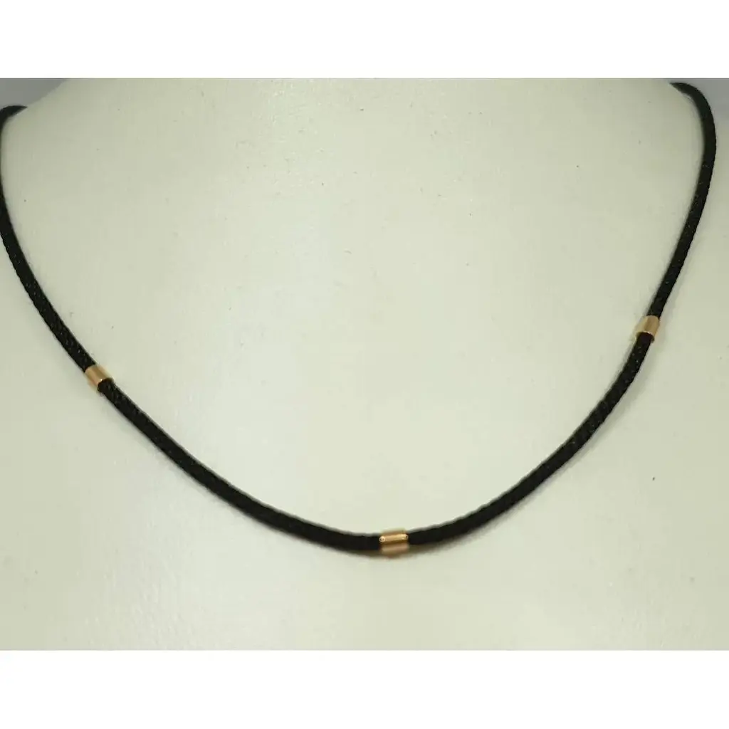 Ювелирный шелковый шнурок Tango с золотыми вставками. 950088 40 - фото 2