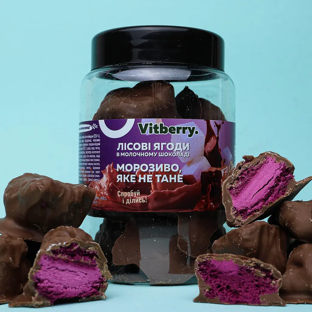 Мороженое сублимированное в молочном шоколаде лесные ягоды, 100г - фото 2