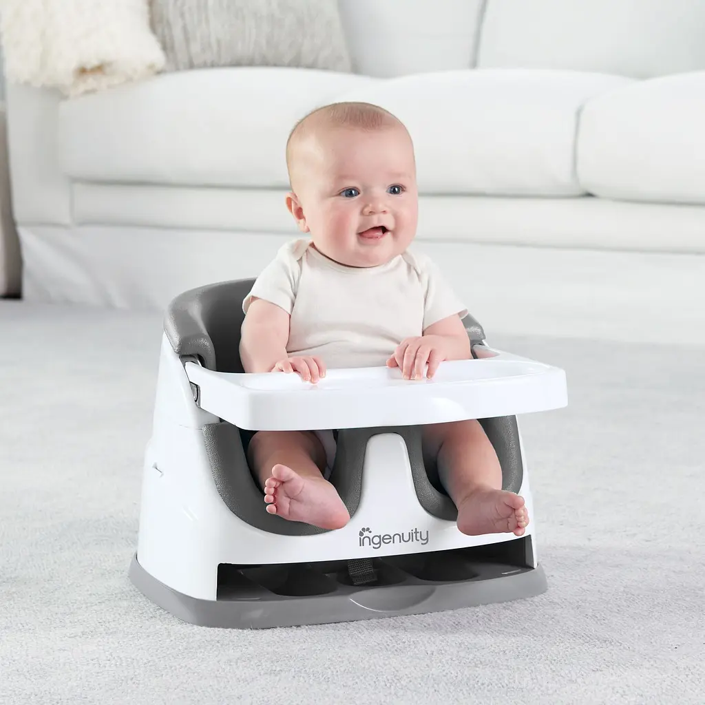Стульчик-бустер для кормления 2 в 1 Ingenuity Baby Base, серый (11576) - фото 2