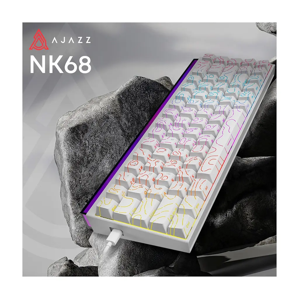 Клавіатура Ajazz NK68 Red Switch USB UA White (NK68-R-S-W) - фото 7