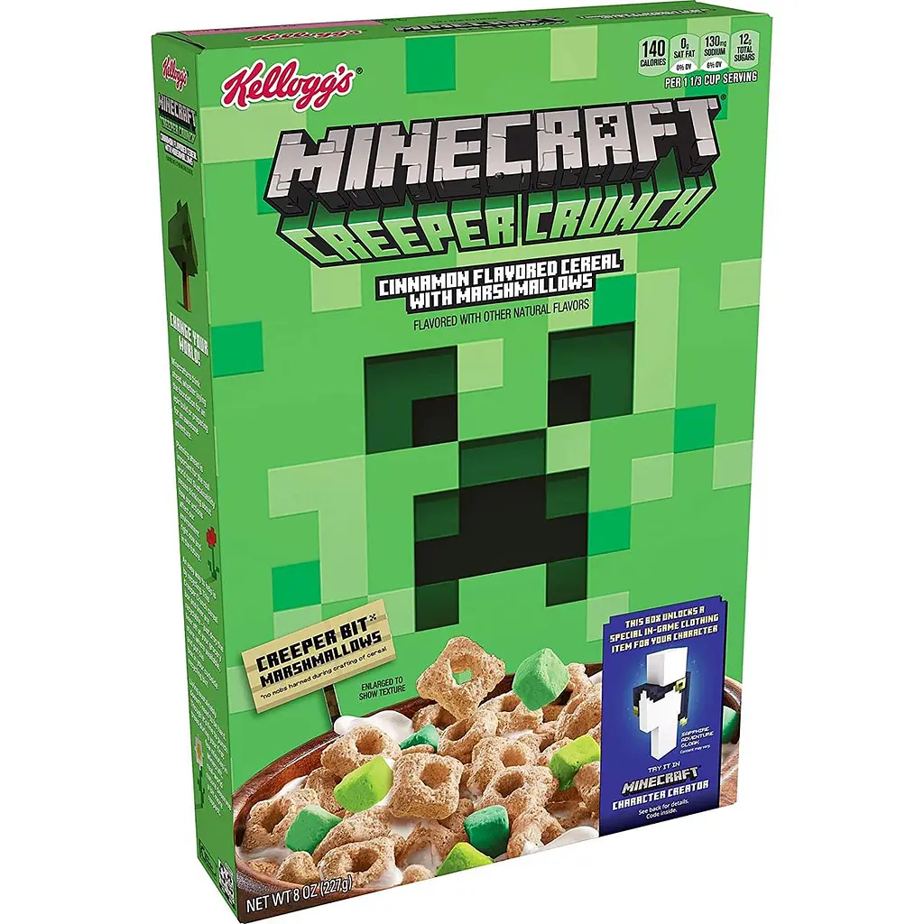 Пластівці Kellogg's Minecraft Creeper Crunch Cinnamon with Marshmallows 227g