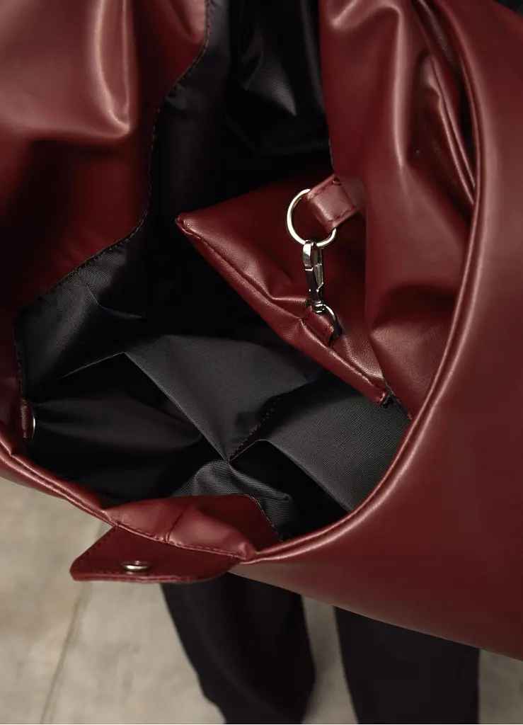 Жіноча сумка Sambag HOBO L бургунді 34 х 37 х 16 см (53300013) - фото 7