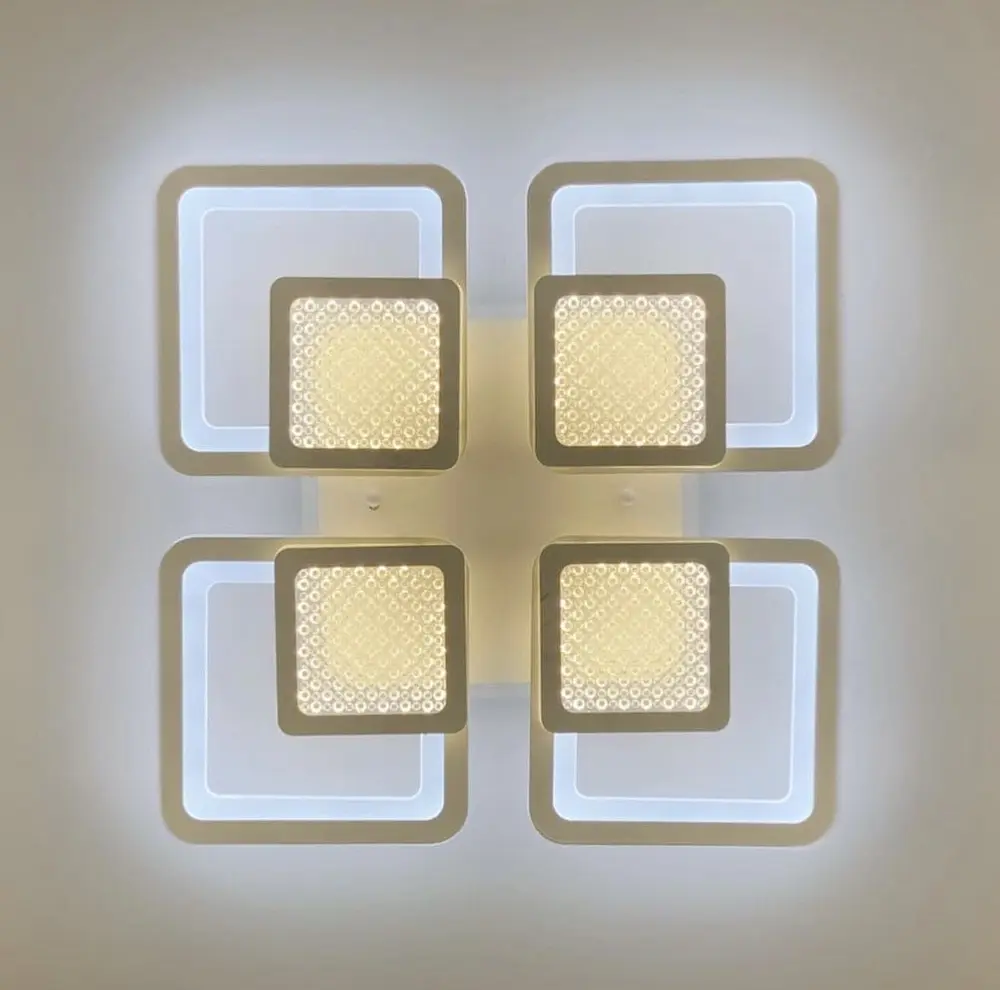 Люстра LED на 4+4 квадрата в белом цвете Line.F A 2727/4 RGB WH - фото 4