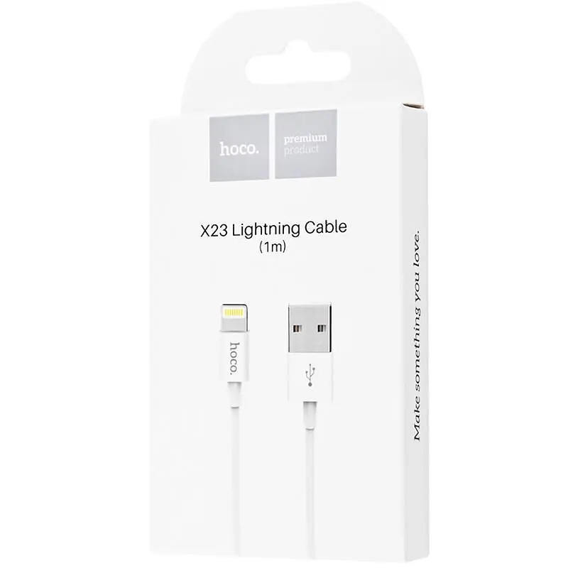 USB Cable Hoco X23 Skilled Lightning White 1m - фото 3