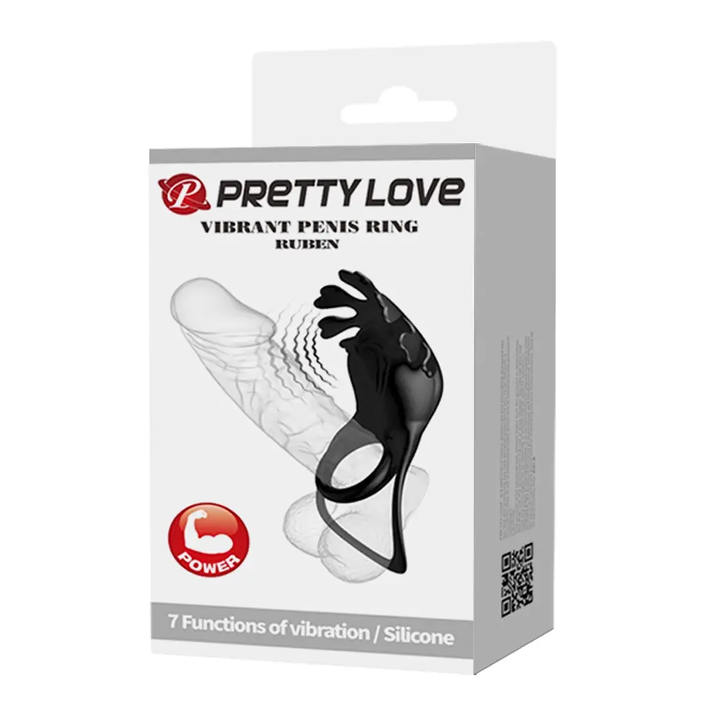 Ерекційне кільце Pretty Love Vibrant Penis Ring Ruben 8.5 см чорний - фото 11