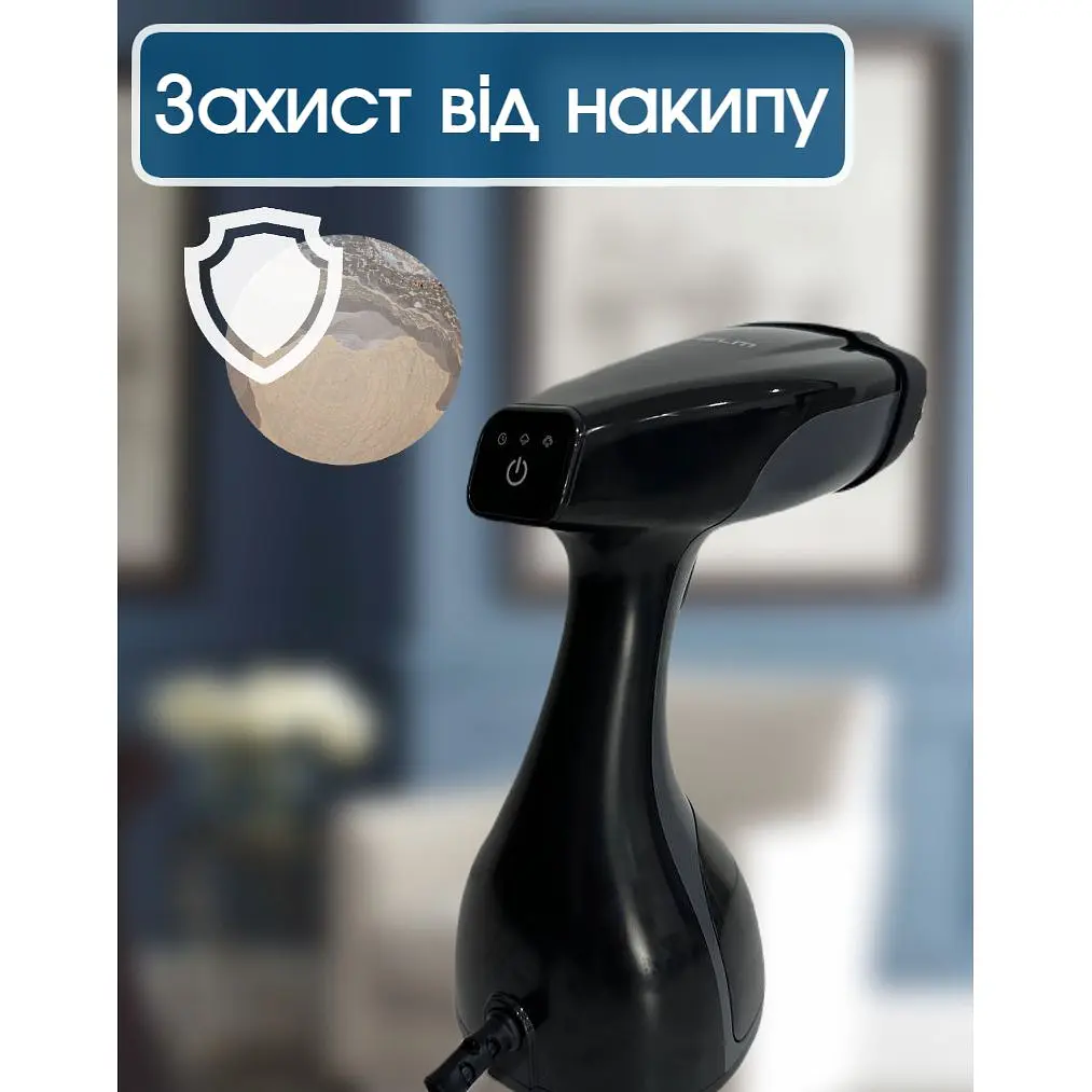 Отпариватель одежды Grunhelm, Ручной отпариватель для вещей, Паровой утюг, Парогенератор, 1500 Вт Черный
 - фото 4