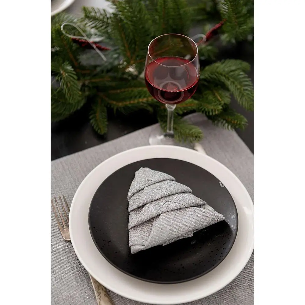 Салфетка Прованс Жемчужина праздничная с люрексом 40х40 см Silver (37584) - фото 7