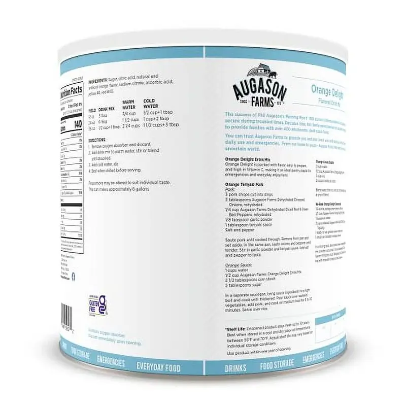 Апельсиновий напій сублімований з великим терміном придатності до 30 років Augason farms, 66 порції (101092) - фото 2
