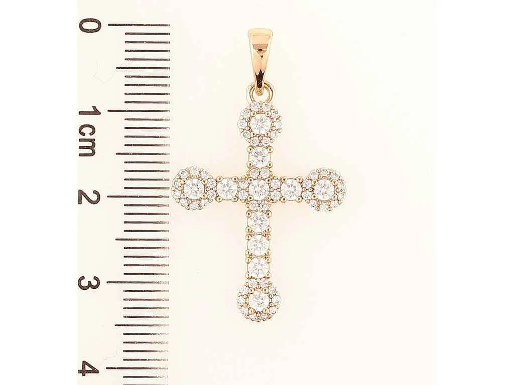 Кулон Xuping Позолота 18K "Хрест з цирконієм» для ланцюжка до 6мм (262411) - фото 2