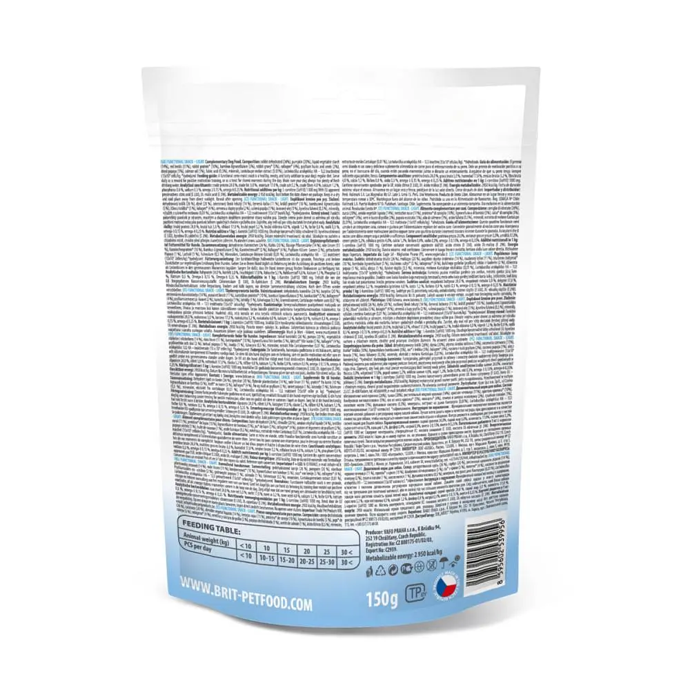 Brit Care Dog Functional Snacк Liгht Rabbit 150 г Ласощі з кроликом і папаєю для собак - фото 4