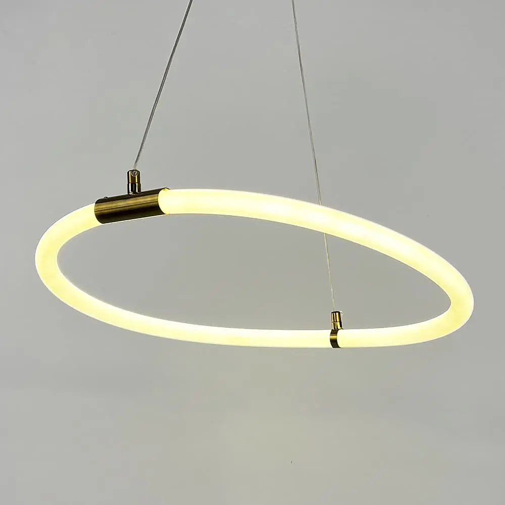 Латунная кольцевая люстра с гибкой LED лентой Ø 45 см | Line F | Ст. MD8074-R - фото 2