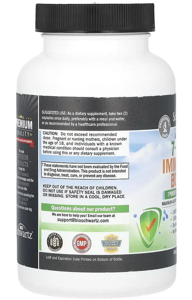 Покращений засіб 7 в 1 для зміцнення імунітету, 120 капсул, (7-IN-1 IMMUNITY BOOST) BioSchwartz - фото 3