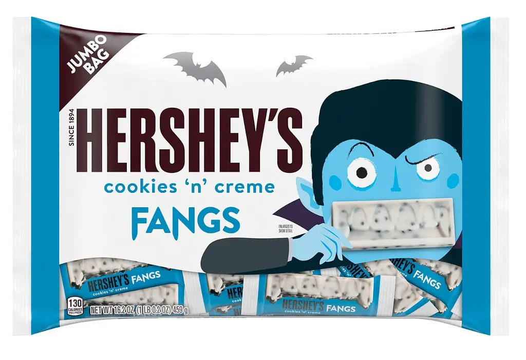 Шоколадні батончики Hershey's Cookies 'n' Creme Fangs Halloween Candy 459 г
