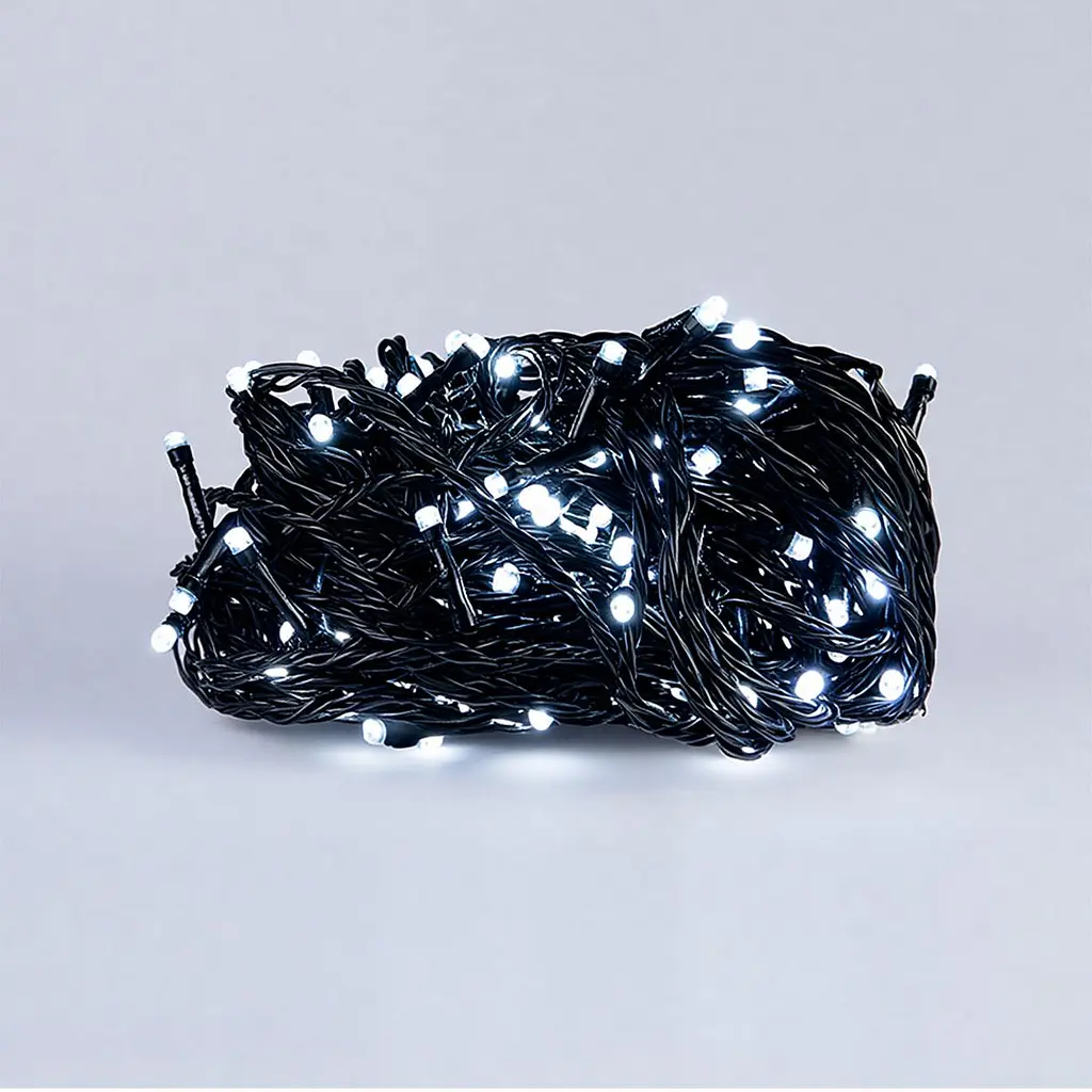 Новогодняя гирлянда комнатная нить GarlandoPro 22 м 220 LED черный провод Белый свет W220LED22MBW - фото 2