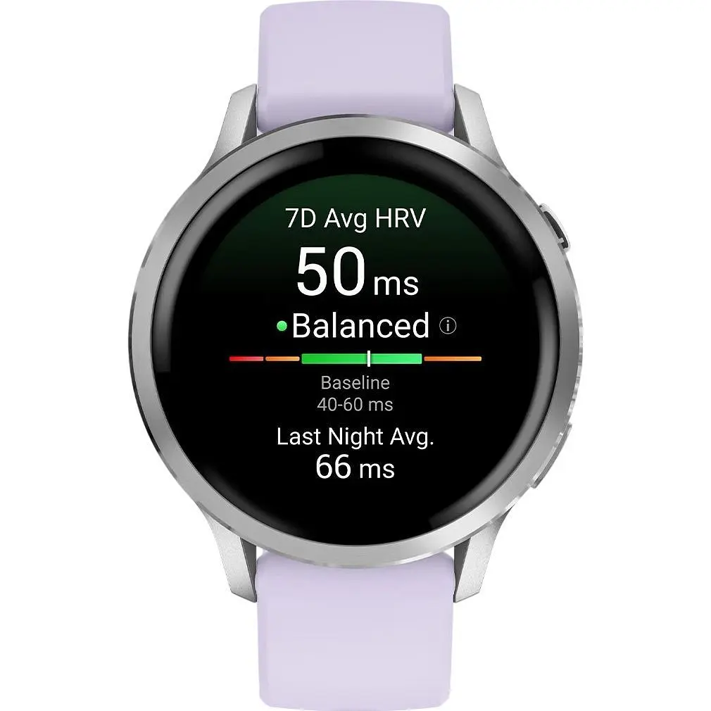 Смарт-часы Garmin Venu 4 41mm Silver with Periwinkle Silicone Band (010-03013-01) [146405] - фото 2