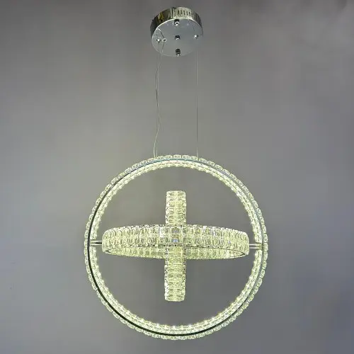 Люстра кришталева на тросах Led Linisoln 009-50*40*30 метал, кришталь LЕD 90Вт 120-50 см - фото 4