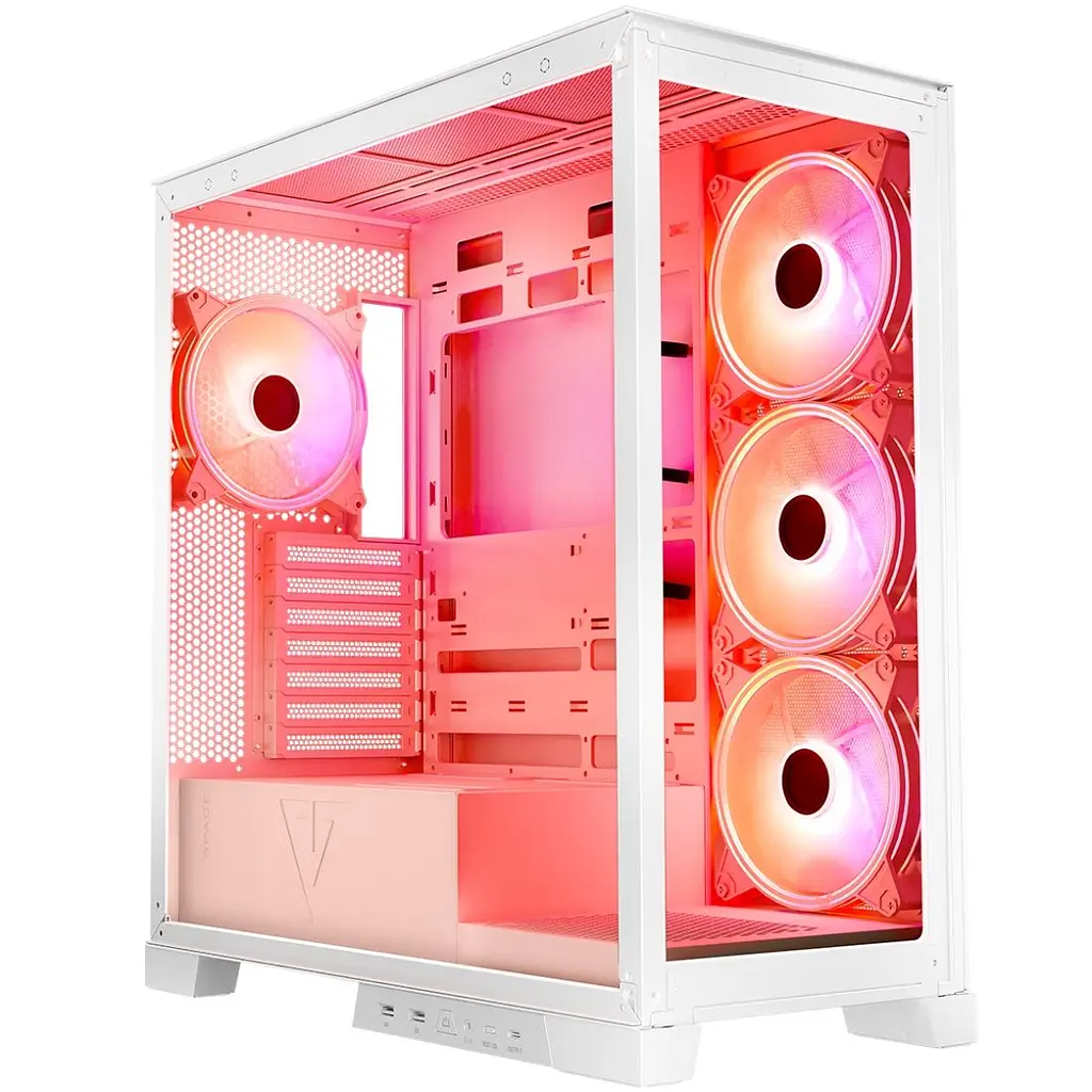 Корпус Modecom VOLCANO SPACE APEX ARGB 4x140 мм fans MIDI USB 3.0x2+TYPE-C WHITE без БЖ ATX (AT-SPACE-PG-20-000000-000) - фото 6