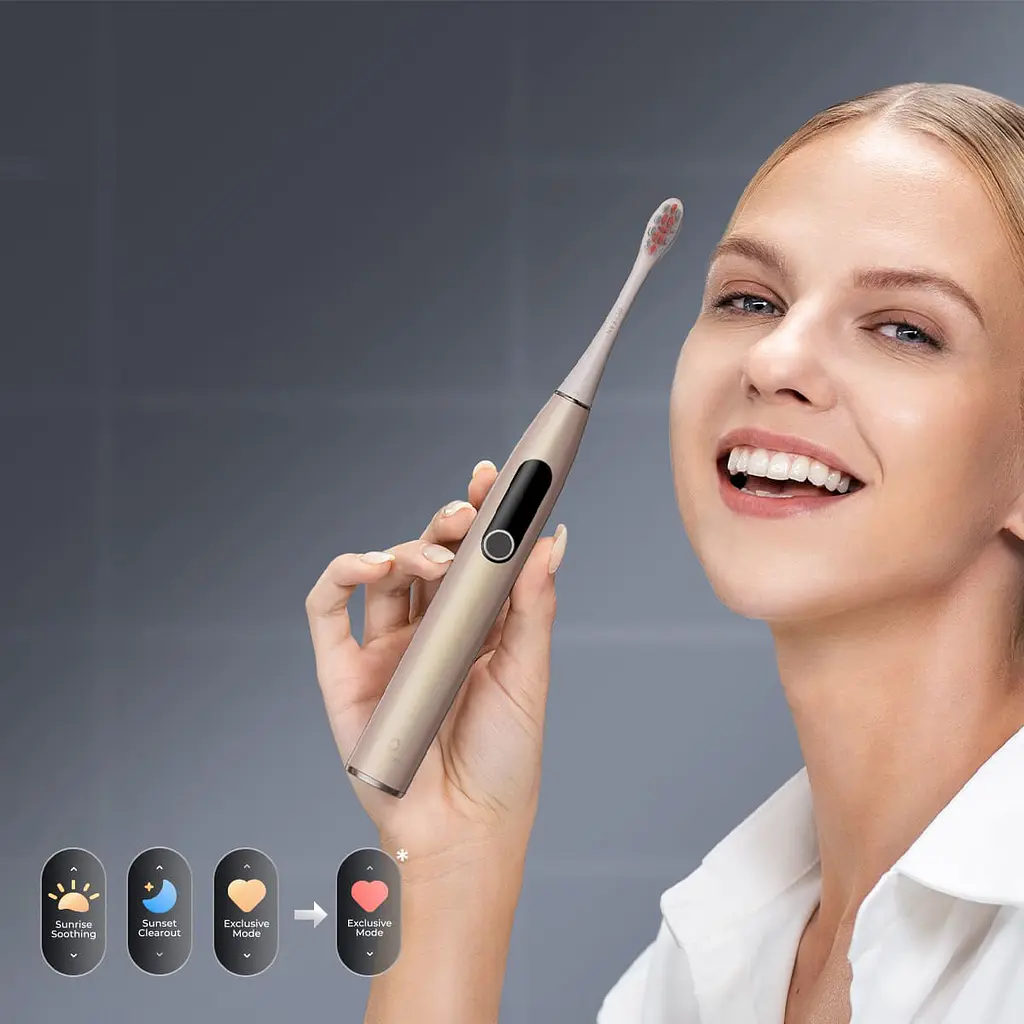 Электрическая зубная щетка Oclean X Pro Digital Set Electric Toothbrush Champagne Gold [93236] - фото 10