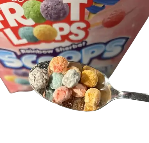 Сухий сніданок Kellogg's Froot Loops Rainbow Sherbet Scoops Cereal 351г - фото 4