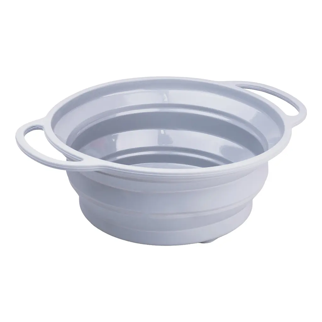 Друшляк силіконовий складаний об'ємом 2.6 літри, сірий TS Kitchen HP34544G - фото 2