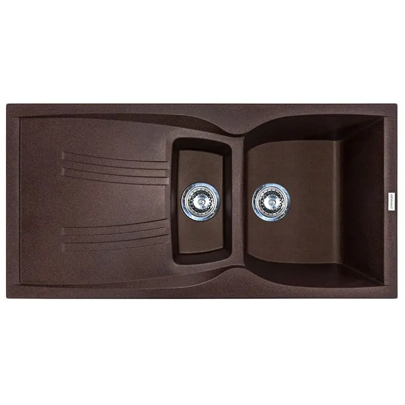 Кухонна мийка Adamant NEW LINE PLUS коричнева 975x495x235 мм, з крилом 97,5 см - фото 4