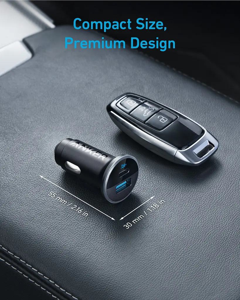 Автомобильное зарядное устройство PowerDrive 323-30W PD + 22.5W USB-A Black Anker teh0022019 - фото 4