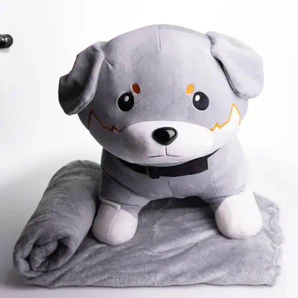 Игрушка-подушка Пес Патрон с пледом 110x140 см серый детский плюшевый плед игрушка подушка детская ТМ COLORFUL HOME 509-6G - фото 3