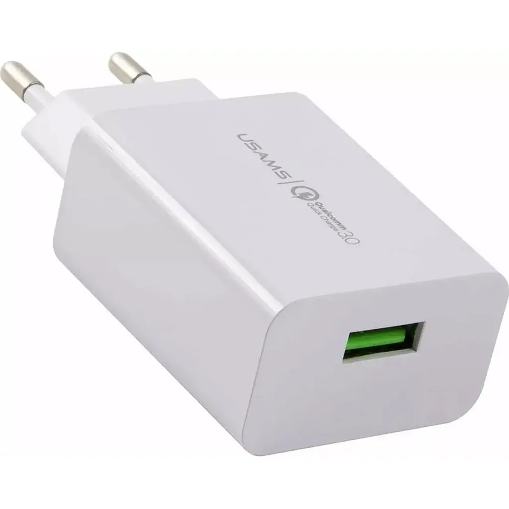 Сетевое зарядное устройство Usams T48 KiT T22 18W + Cable U-Turn USB-A to micro-USB White [160792] - фото 2
